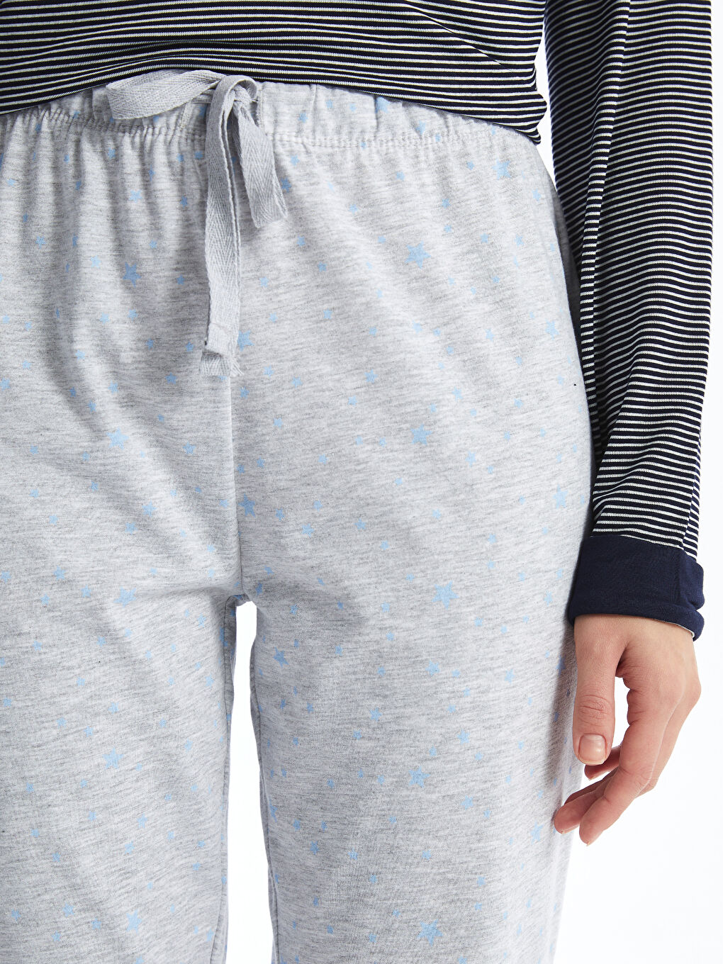 Gri Beli Lastikli Kadın Pijama Altı-2