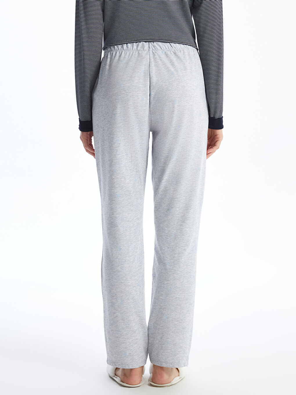 Gri Beli Lastikli Kadın Pijama Altı-3