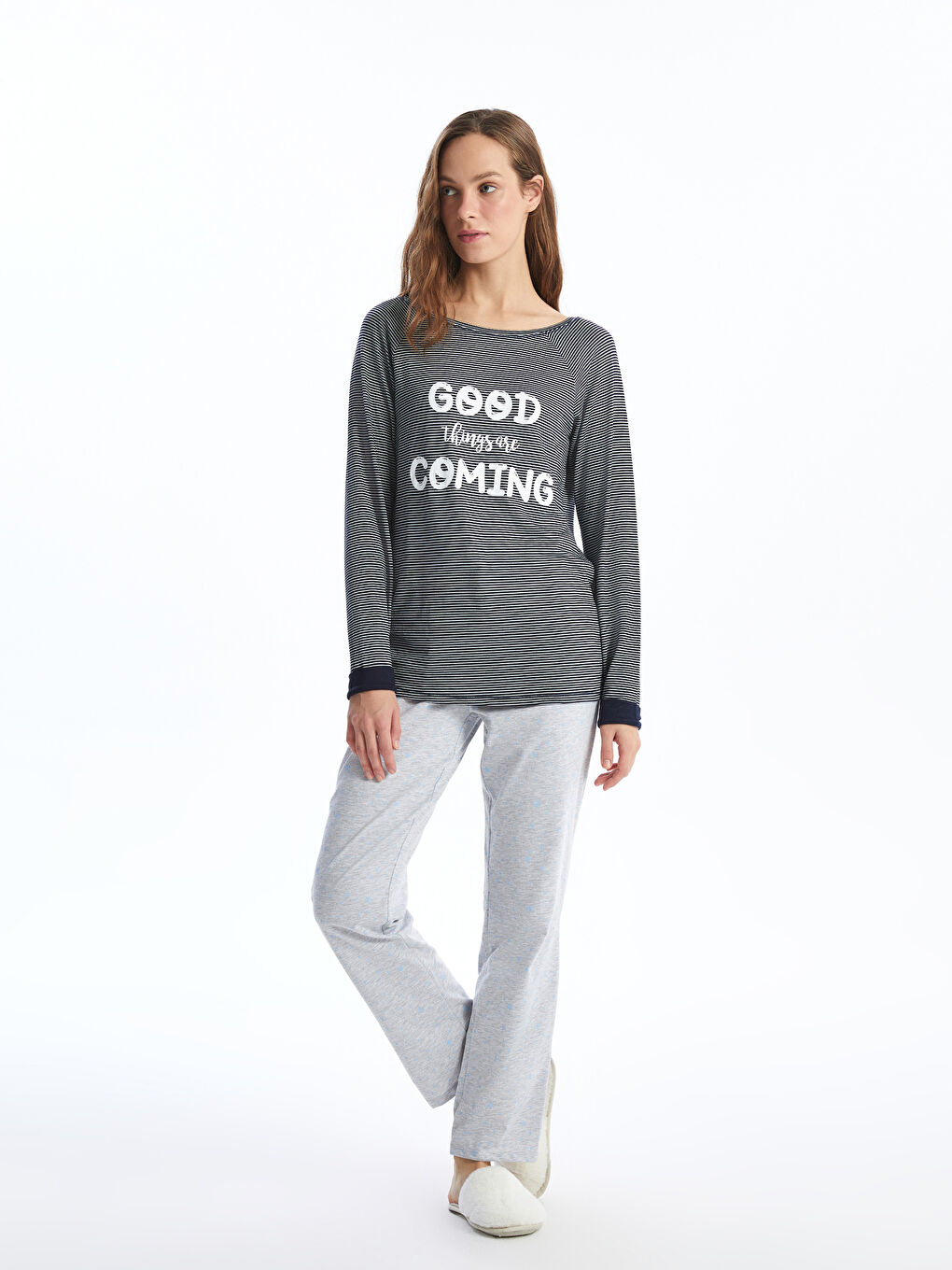 Gri Beli Lastikli Kadın Pijama Altı