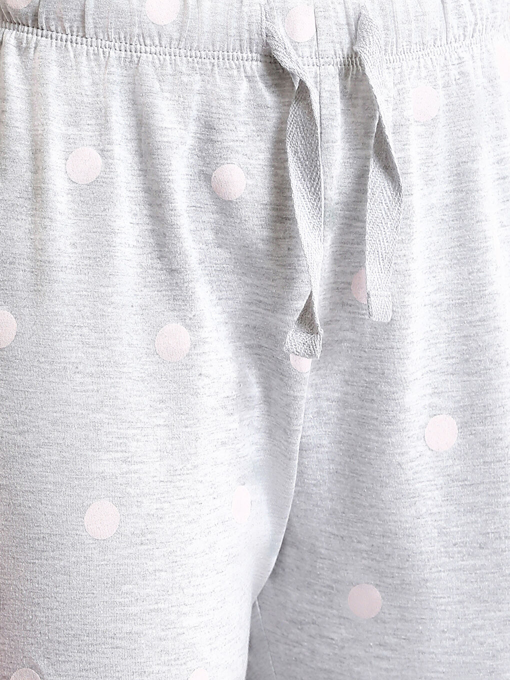 طقم بيجامة كم قصير منقوش بياقة دائرية للسيدات-4