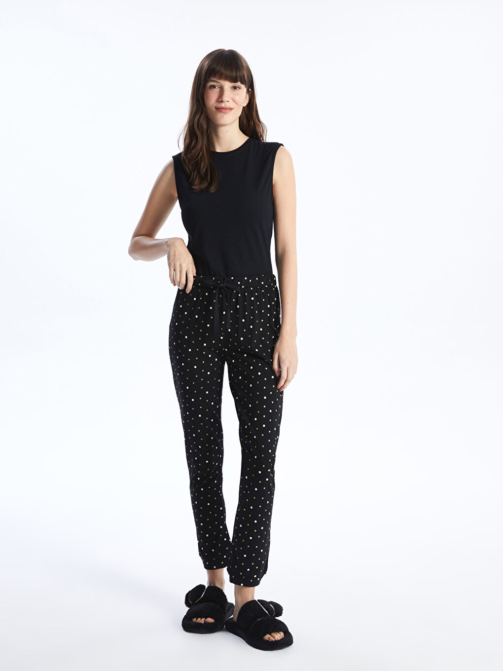Elasticated Waist Polka Dot Women's Pyjama Bottoms -S41928Z8-LQJ