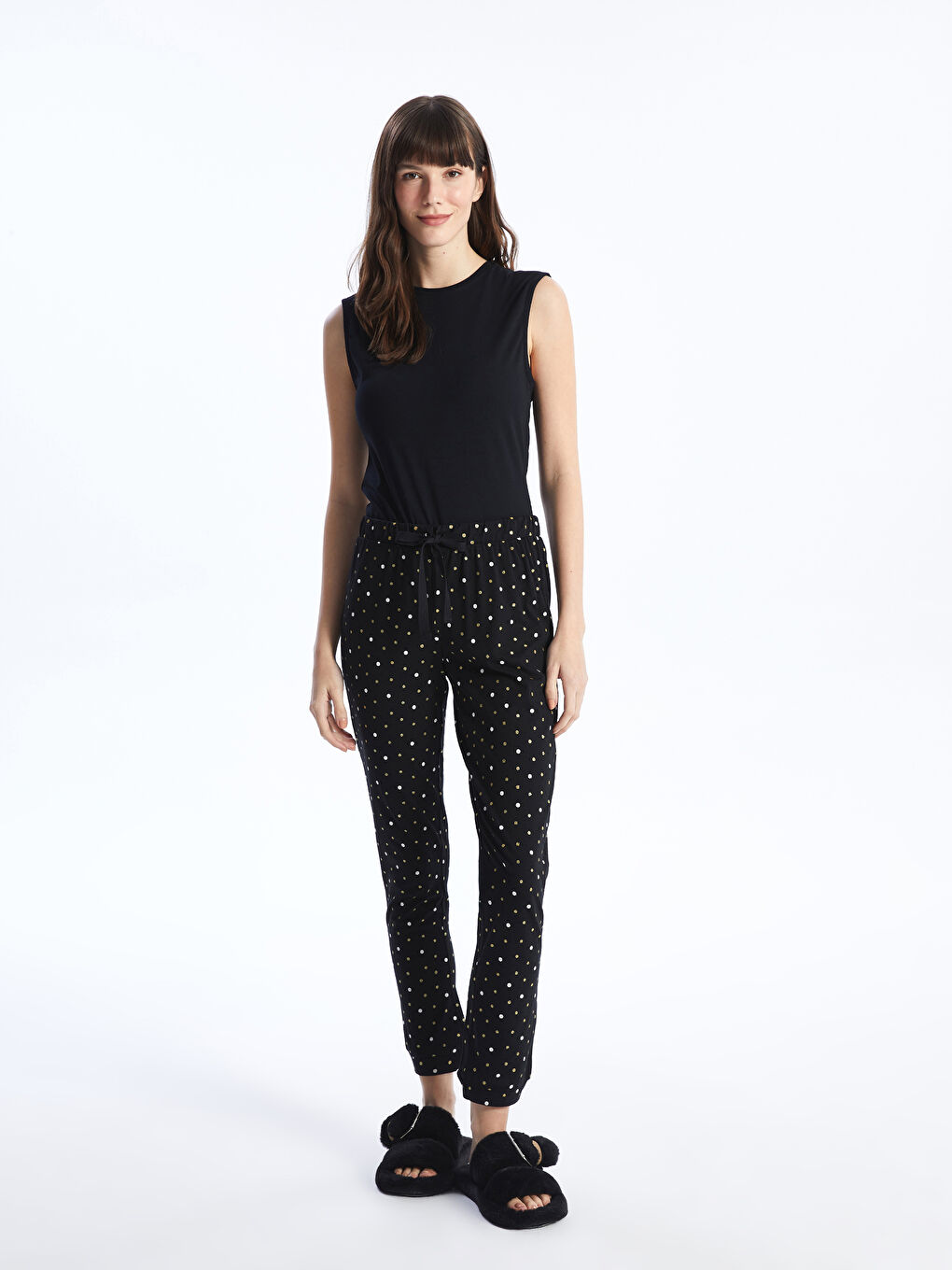 Elasticated Waist Polka Dot Women's Pyjama Bottoms -S41928Z8-LQJ