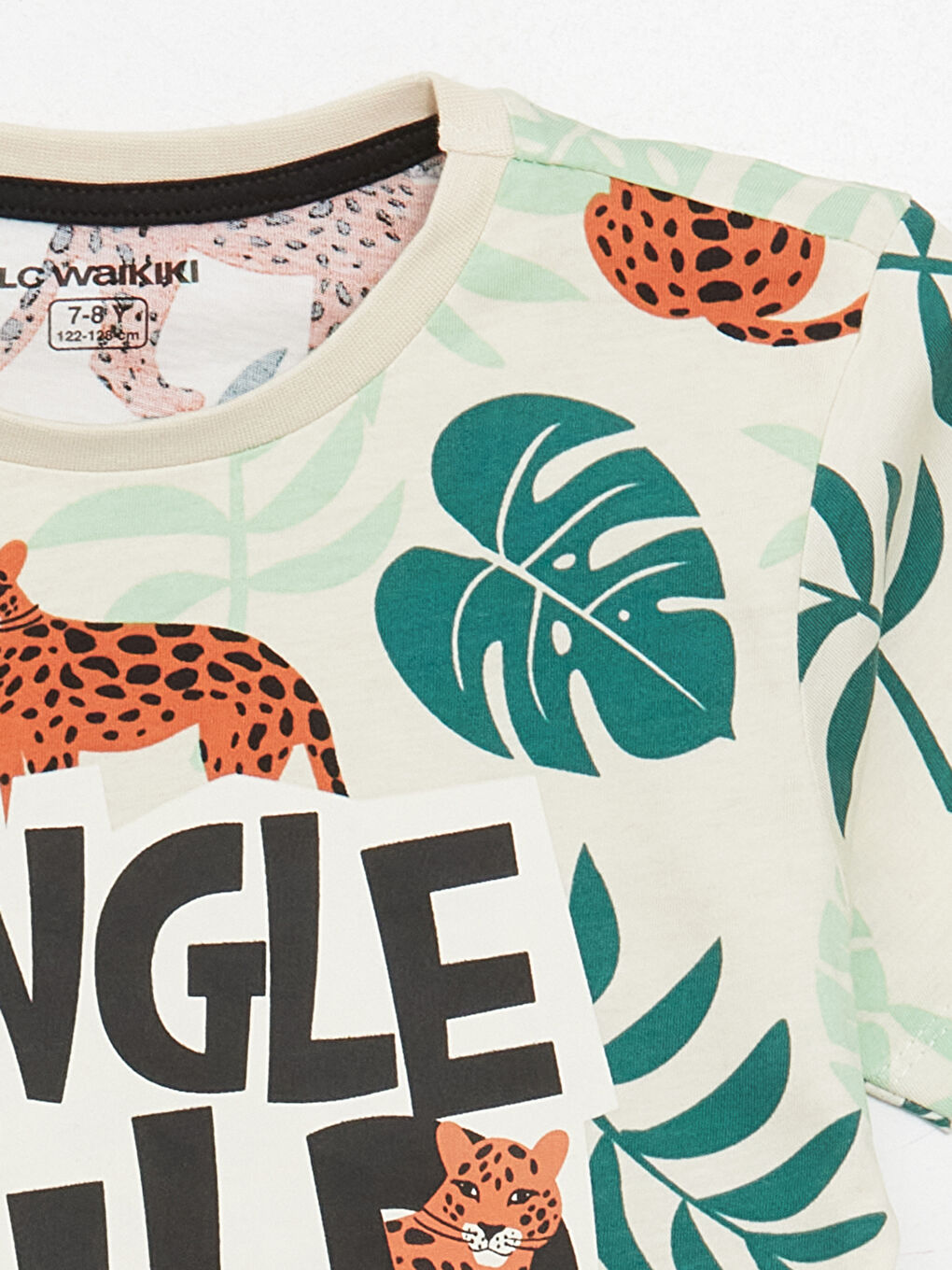 Bej Bisiklet Yaka Baskılı Kısa Kollu Erkek Çocuk Pijama Takımı-5