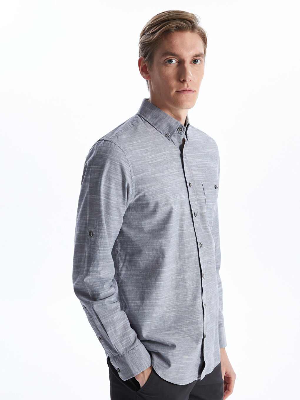 LCWAIKIKI Classic Regular Fit Long Sleeve Men's Shirt -S41947Z8-CWN