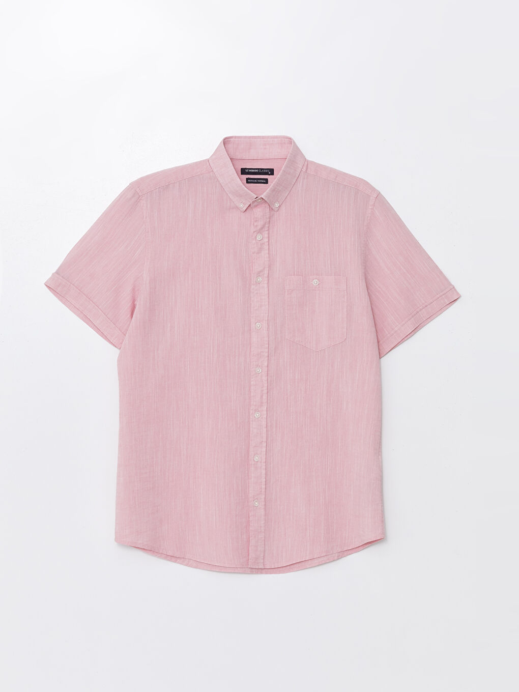 Regular Fit Short Sleeve Linen Blend Men's Shirt -S41950Z8-LCM