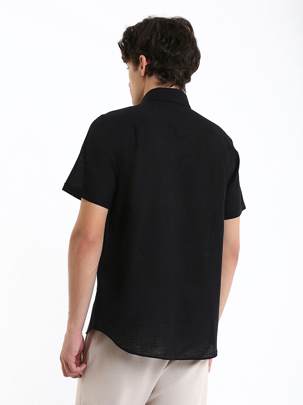 Regular Fit Keten Karışımlı Erkek Gömlek-8