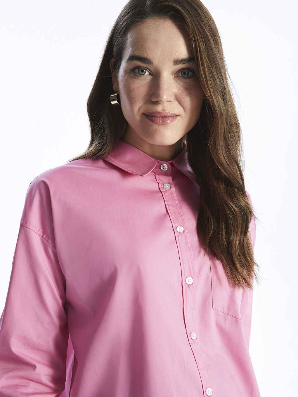 LCWAIKIKI Maternity Düz Uzun Kollu Poplin Hamile Gömlek -S41951Z8-GZN