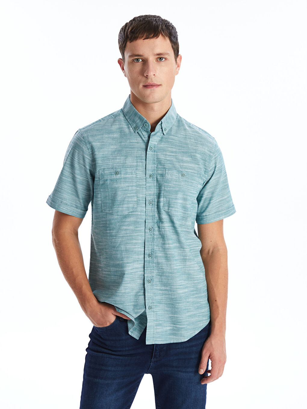Regular Fit Short Sleeve Men's Shirt -S41954Z8-CS4