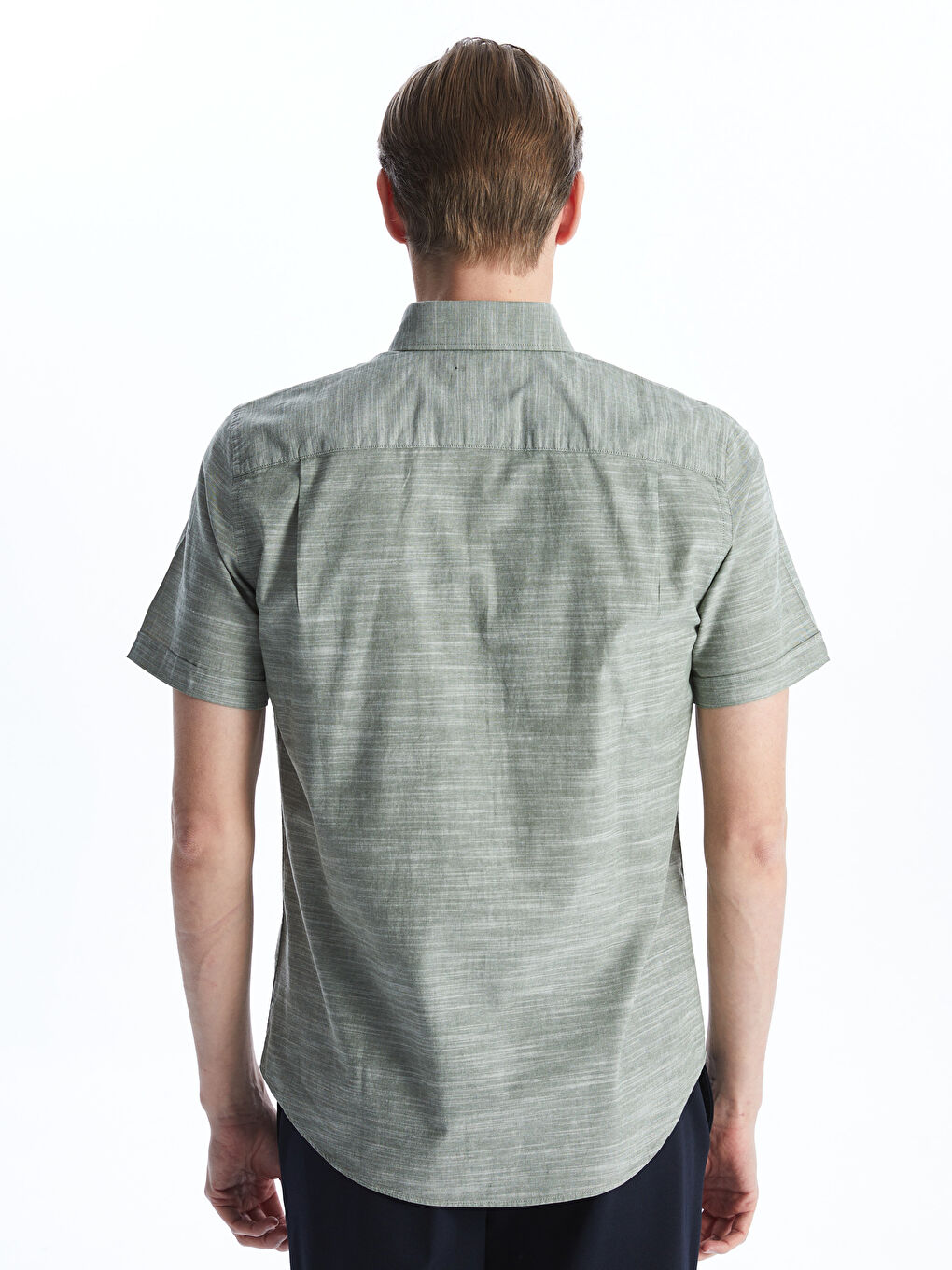 LCWAIKIKI Classic Haki Regular Fit Kısa Kollu Erkek Gömlek - 4