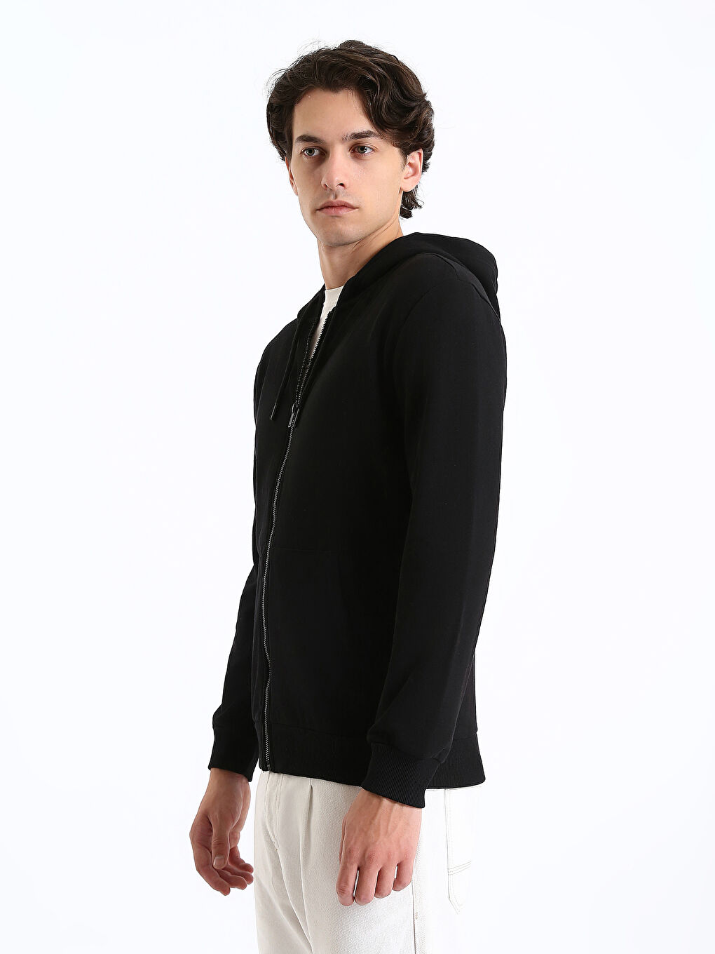 LCW Casual Sweat Zippé Épais à Capuche et Manches Longues pour Hommes-6