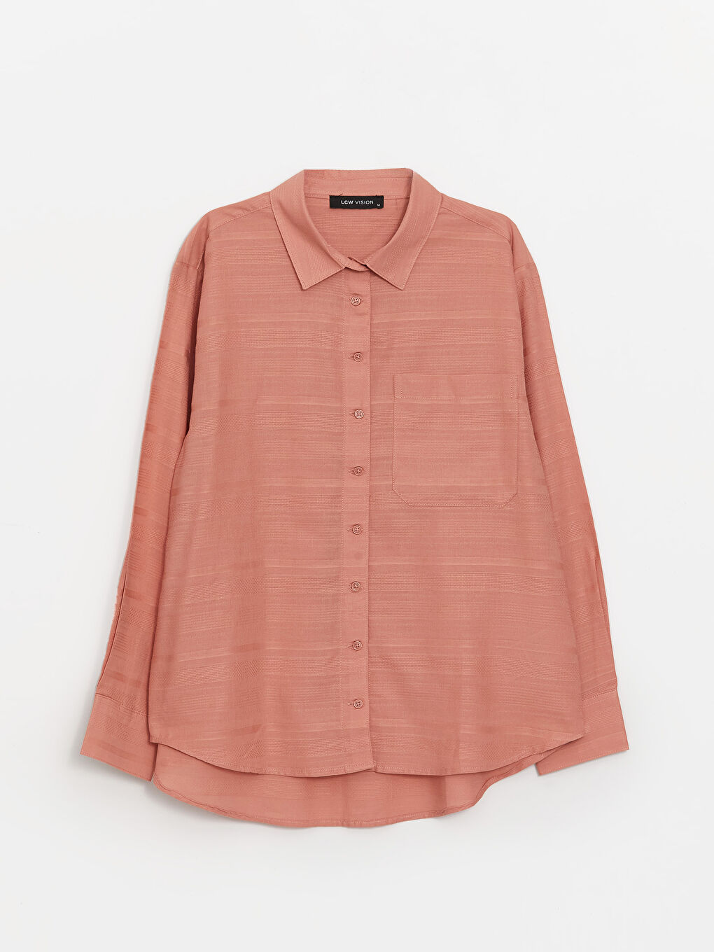 قميص سادة كم طويل أوفراسايز قماش دوبي للسيدات-5