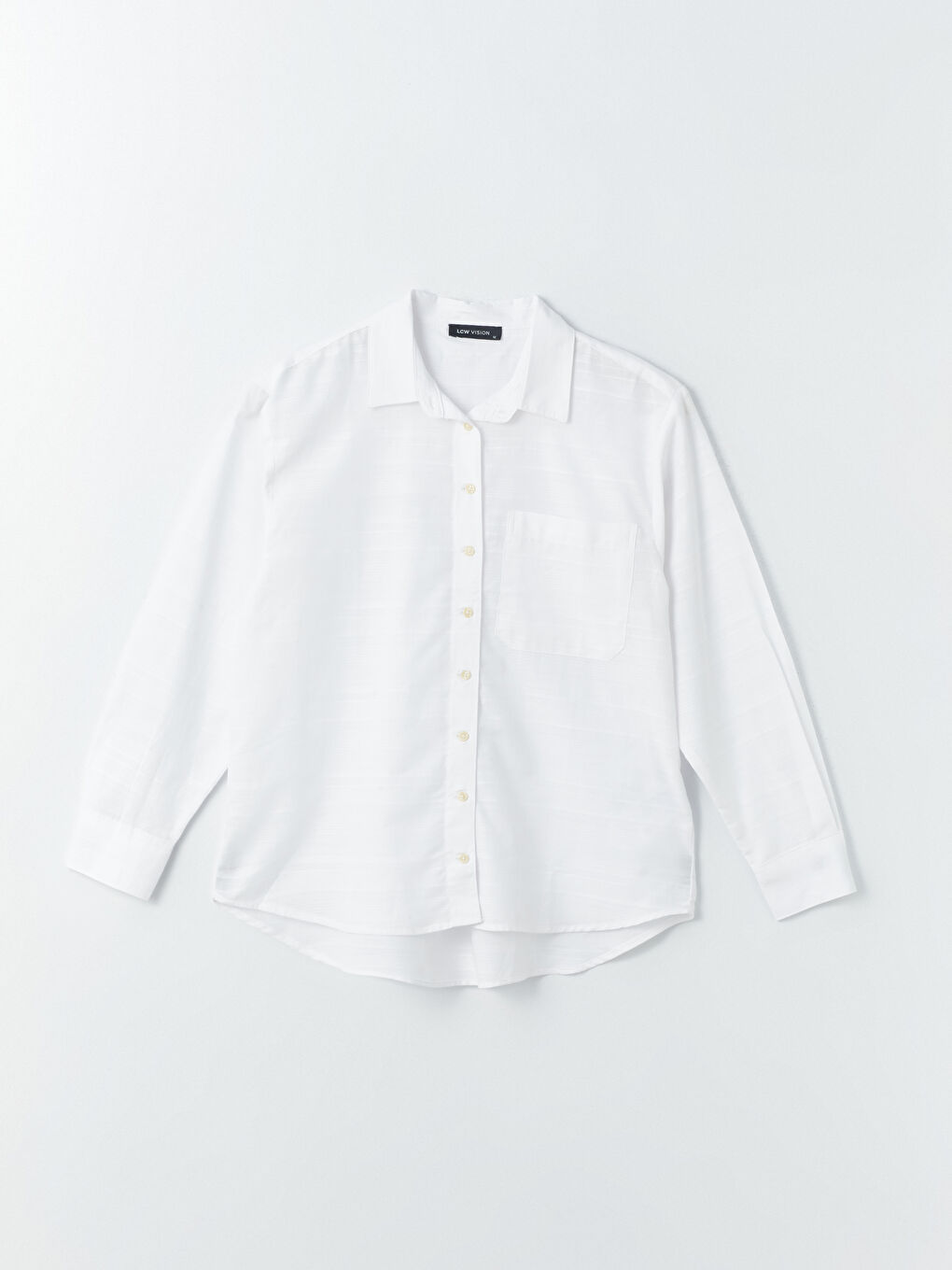 LCW Vision Plain Long Sleeve Oversize Dobby Women's Shirt -S42077Z8-LJX