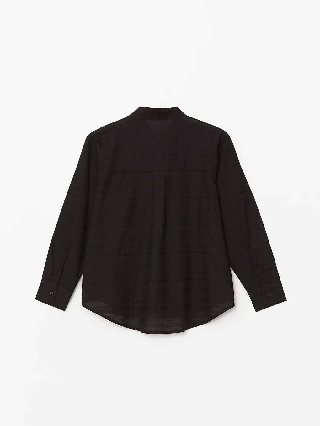 Plain Long Sleeve Oversize Dobby Women's Shirt-6