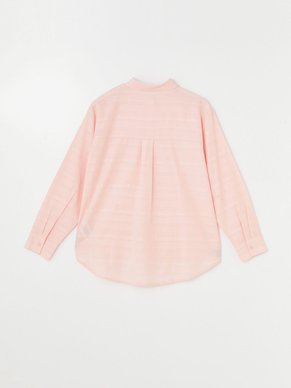 Plain Long Sleeve Oversize Dobby Women's Shirt-5
