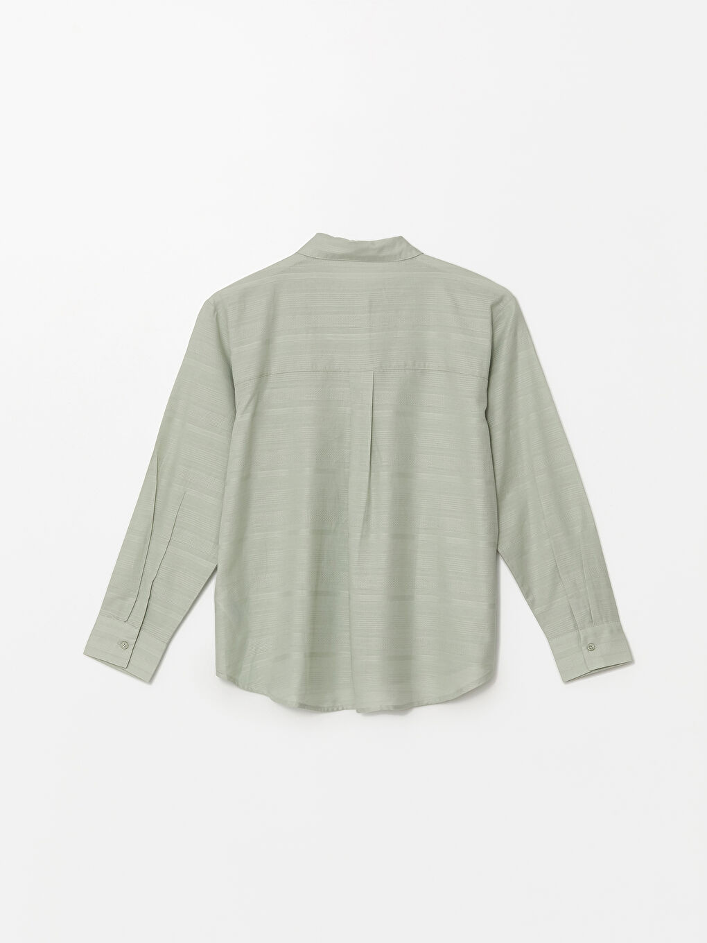 Plain Long Sleeve Oversize Dobby Women's Shirt -S42077Z8-TTS
