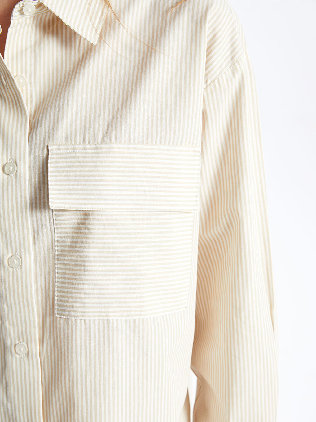 LCW Vision Striped Long Sleeve Poplin Women's Shirt -S42080Z8-LE8