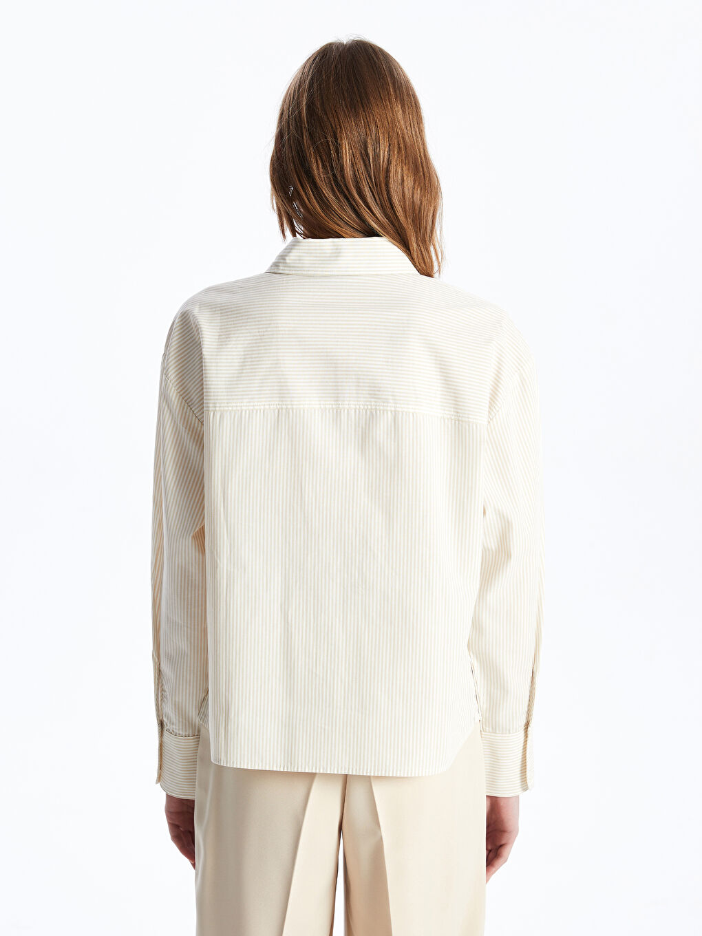 LCW Vision Striped Long Sleeve Poplin Women's Shirt -S42080Z8-LE8