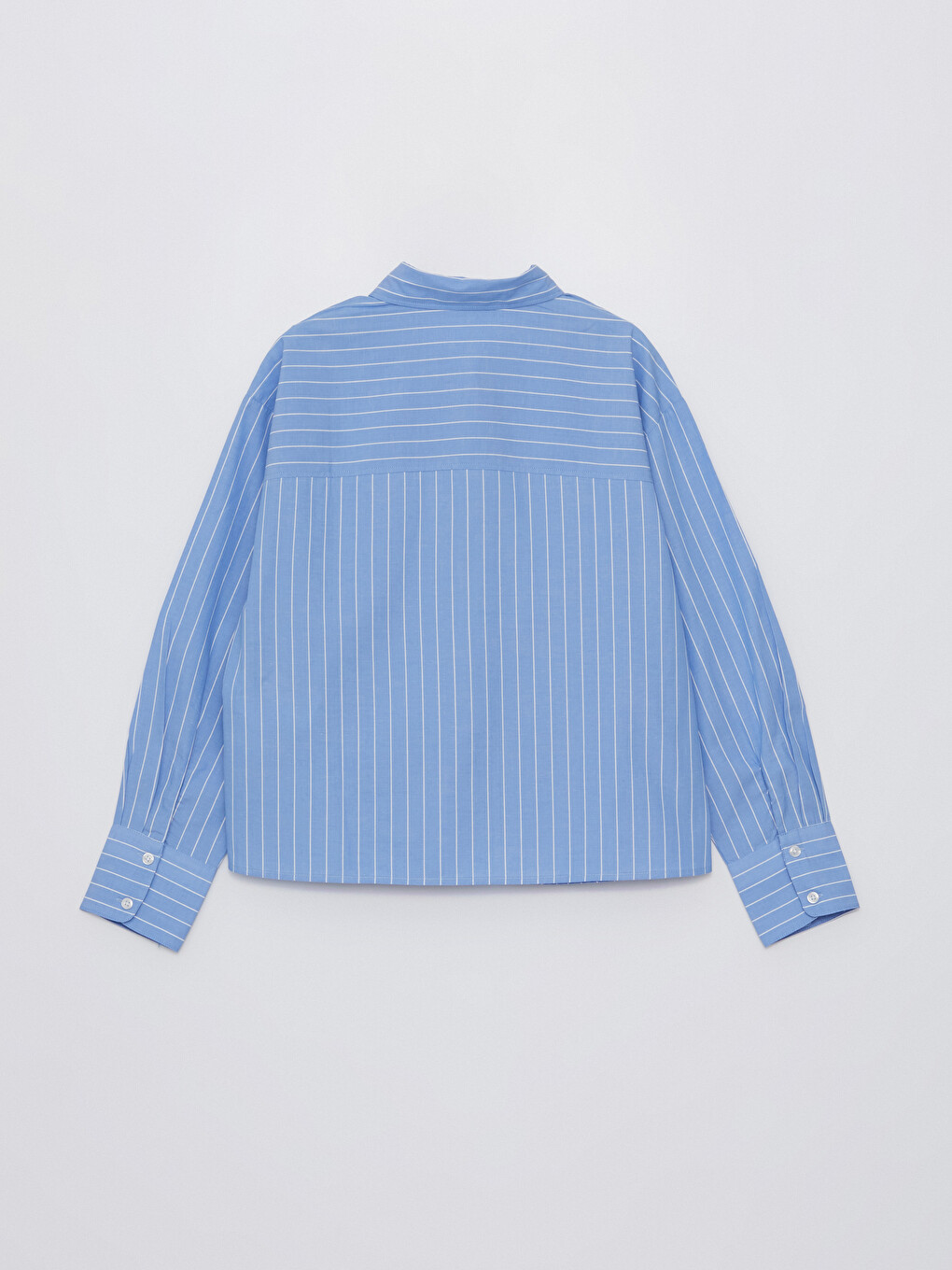 Striped Long Sleeve Poplin Women's Shirt-6