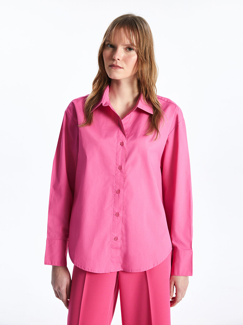 Oversize Poplin Women's Shirt -S42085Z8-E88