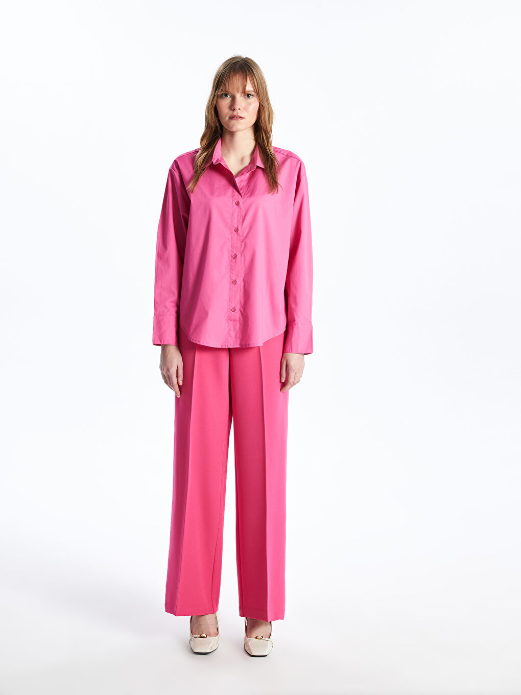 Oversize Poplin Women's Shirt -S42085Z8-E88