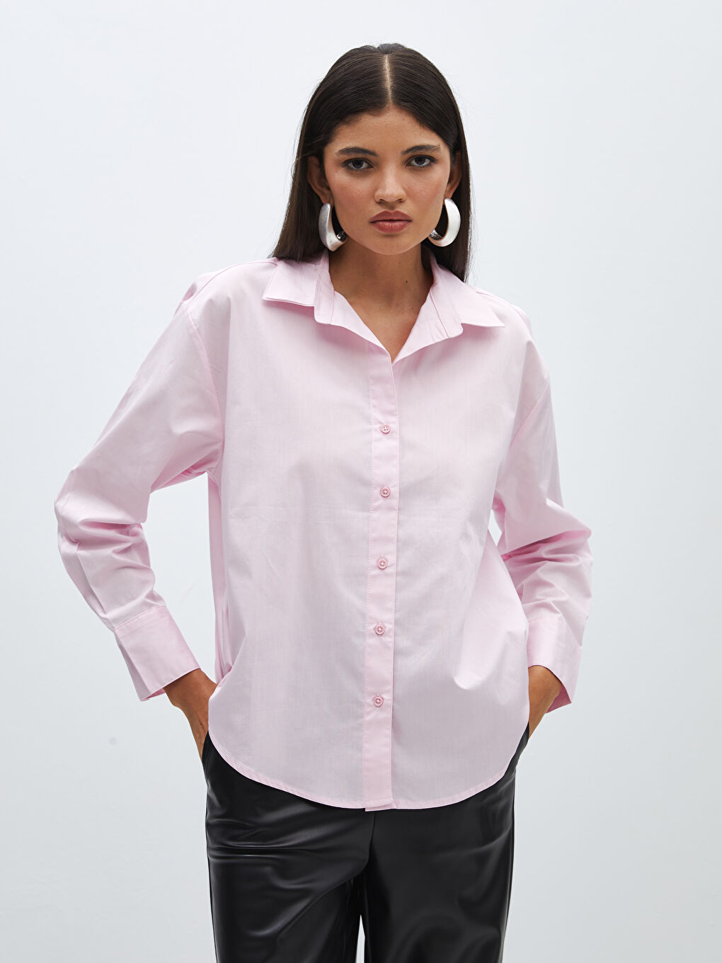 LCW Vision Oversize Poplin Women's Shirt -S42085Z8-QY8