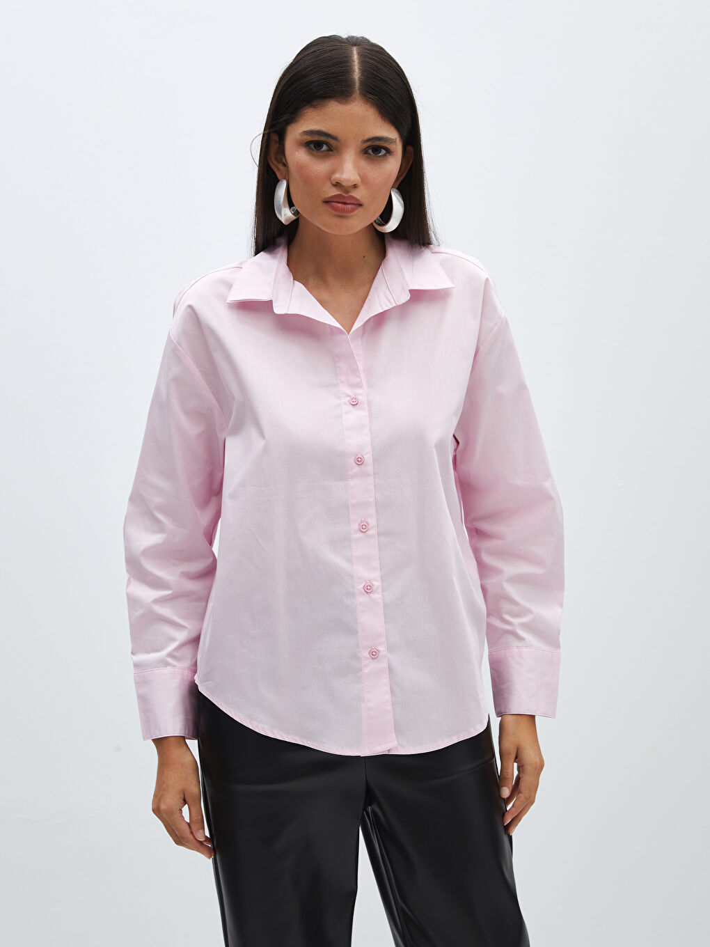LCW Vision Oversize Poplin Women's Shirt -S42085Z8-QY8