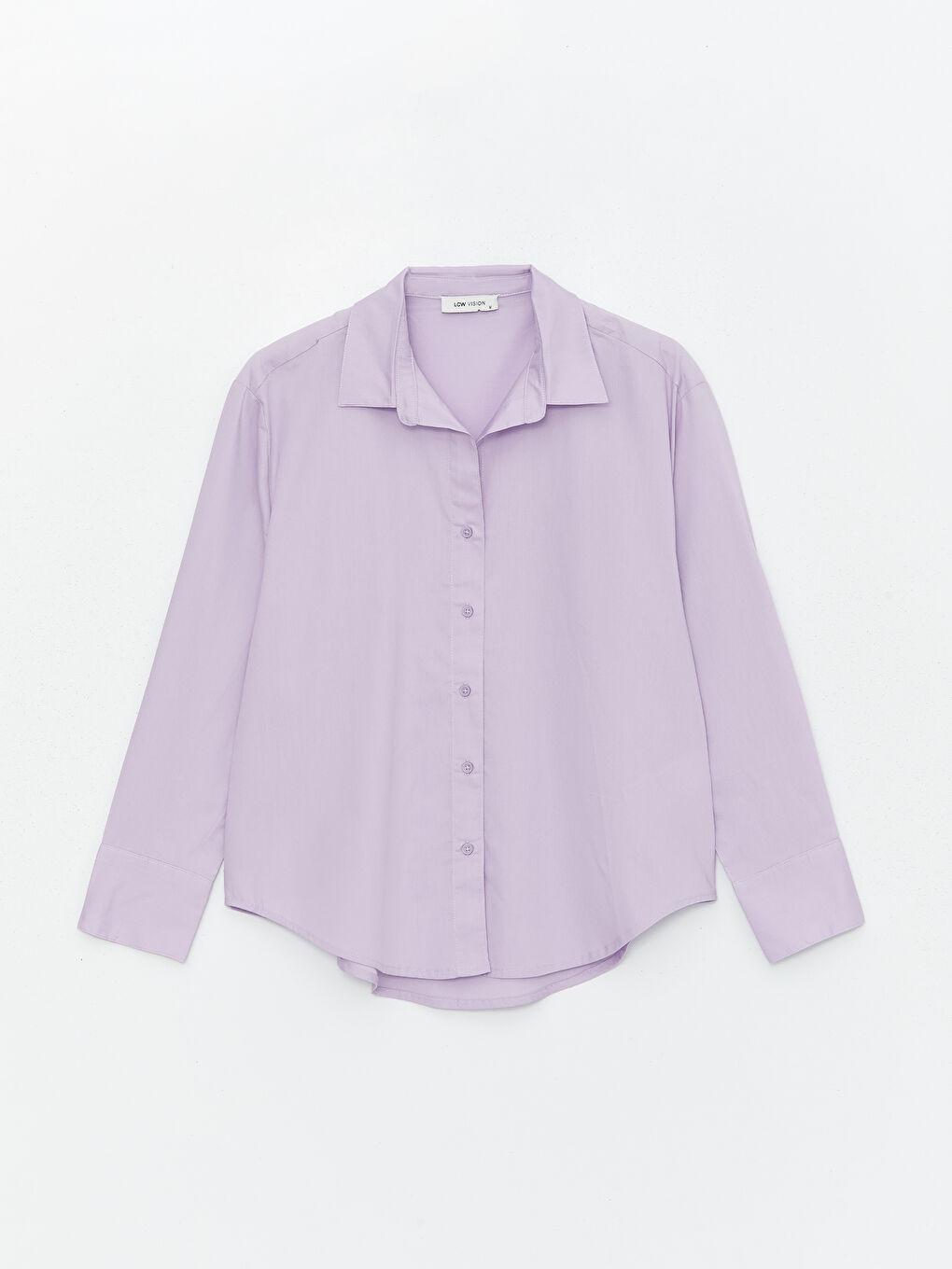 Lila Oversize Poplin Kadın Gömlek-5