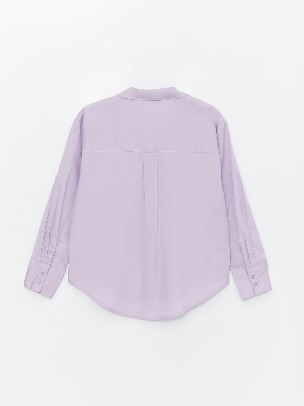 Lila Oversize Poplin Kadın Gömlek-6