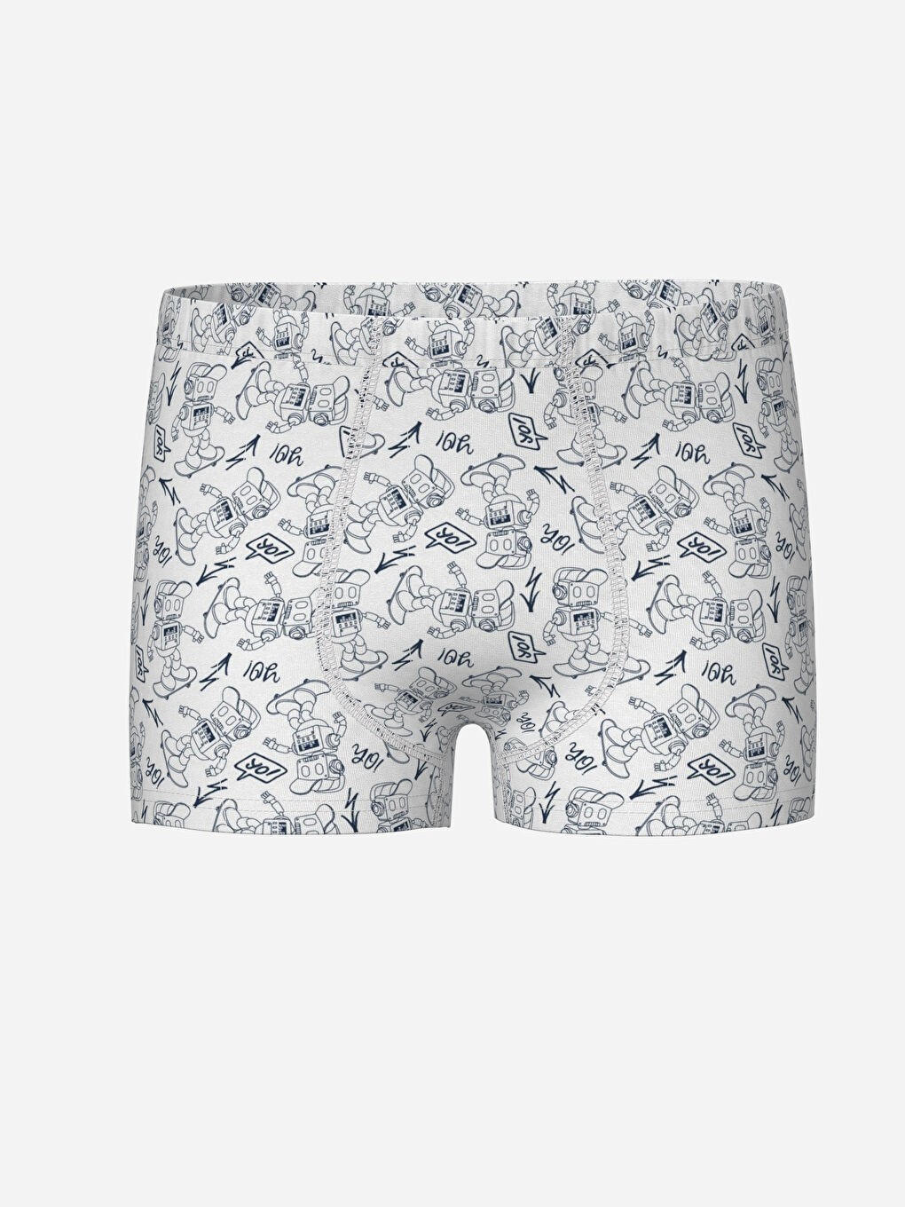 Beyaz Baskılı Erkek Çocuk Boxer