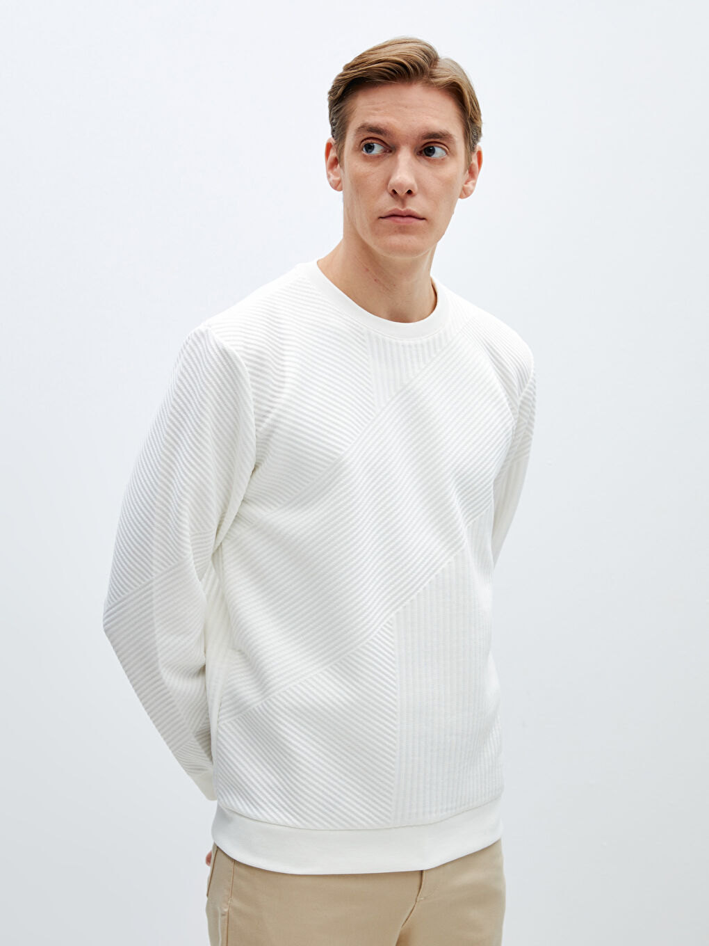 Crew Neck Long Sleeve Men's Sweatshirt -S42094Z8-R9J