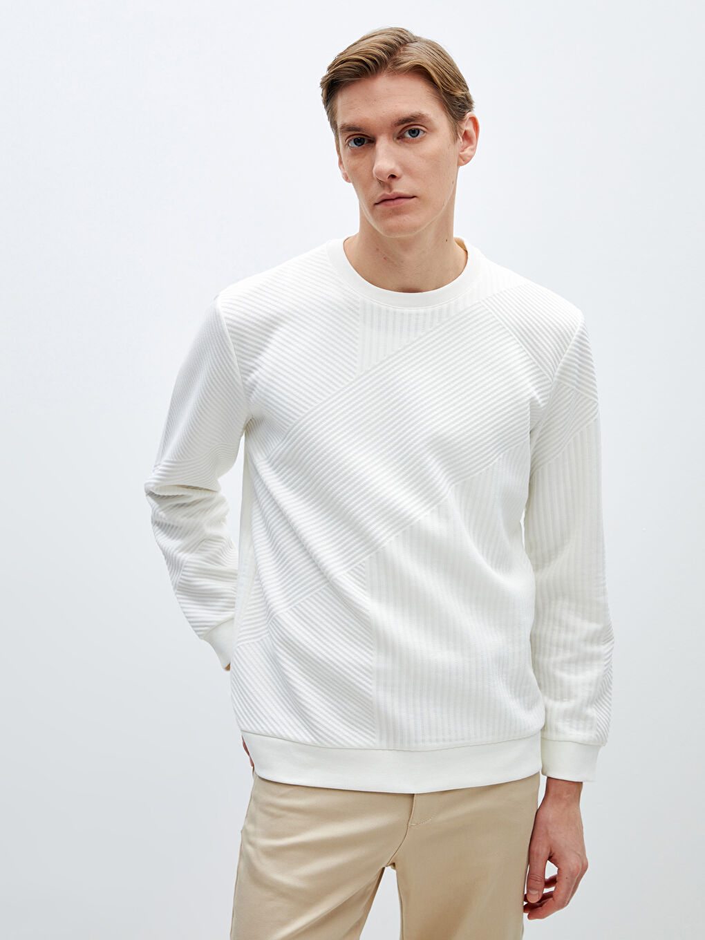 Crew Neck Long Sleeve Men's Sweatshirt -S42094Z8-R9J