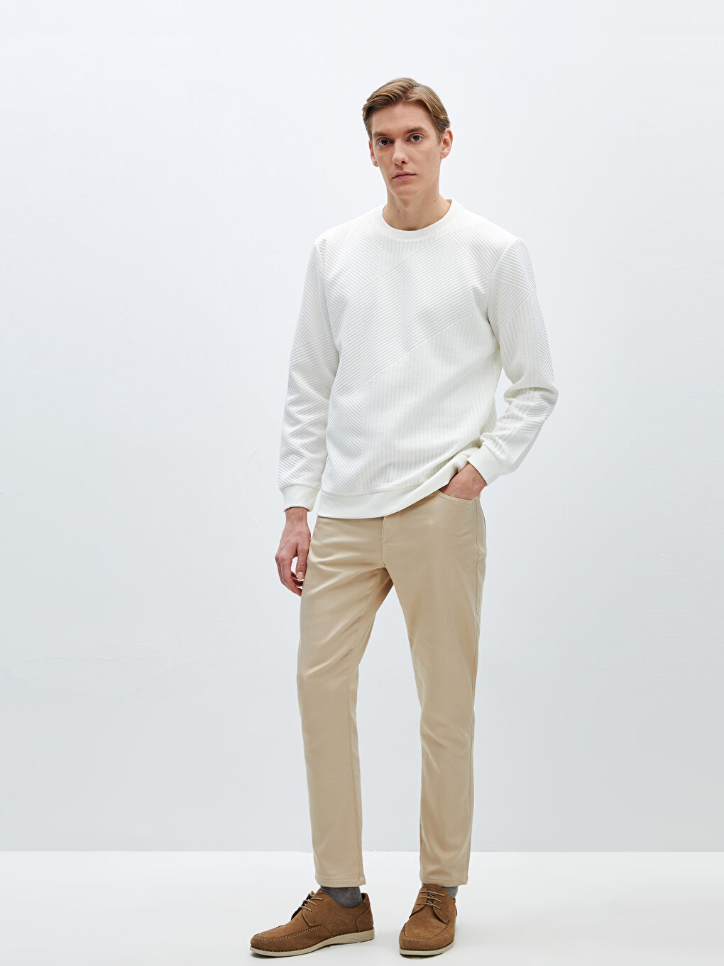 Crew Neck Long Sleeve Men's Sweatshirt -S42094Z8-R9J