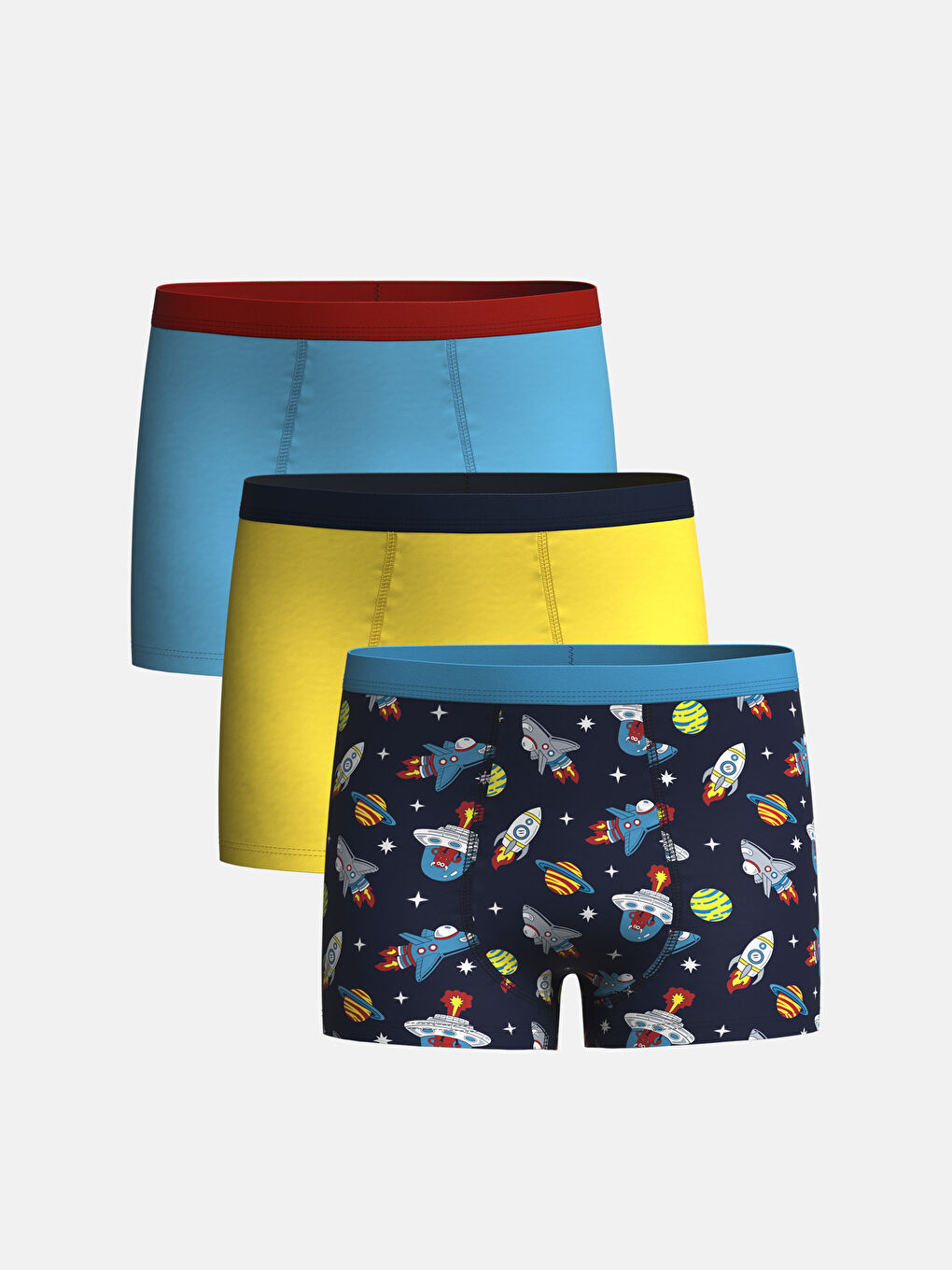 Lacivert Baskılı Erkek Çocuk Boxer 3'lü