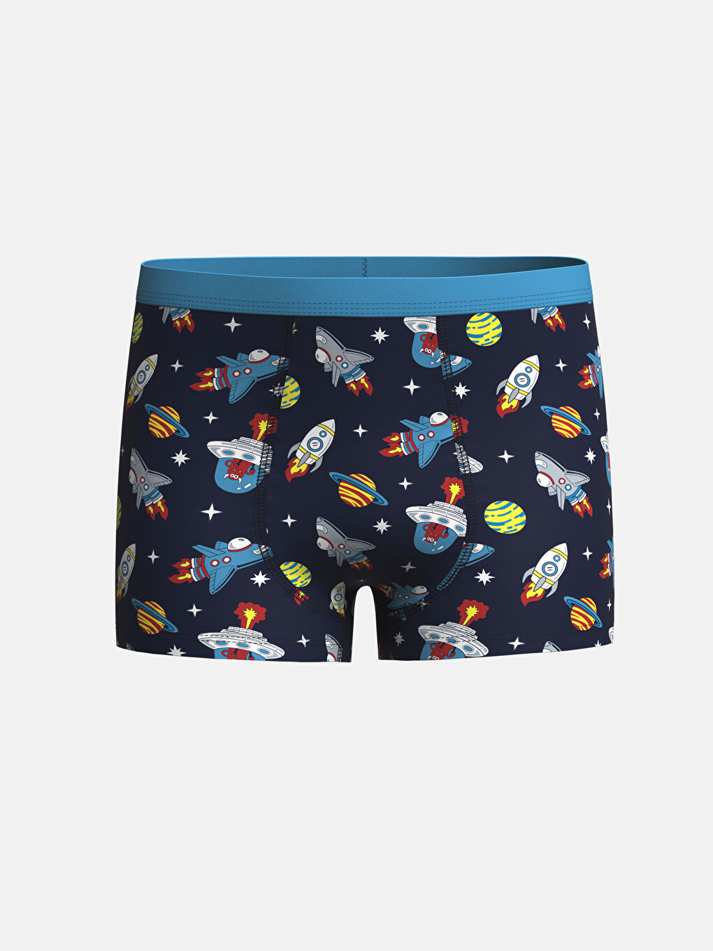 Lacivert Baskılı Erkek Çocuk Boxer 3'lü-3