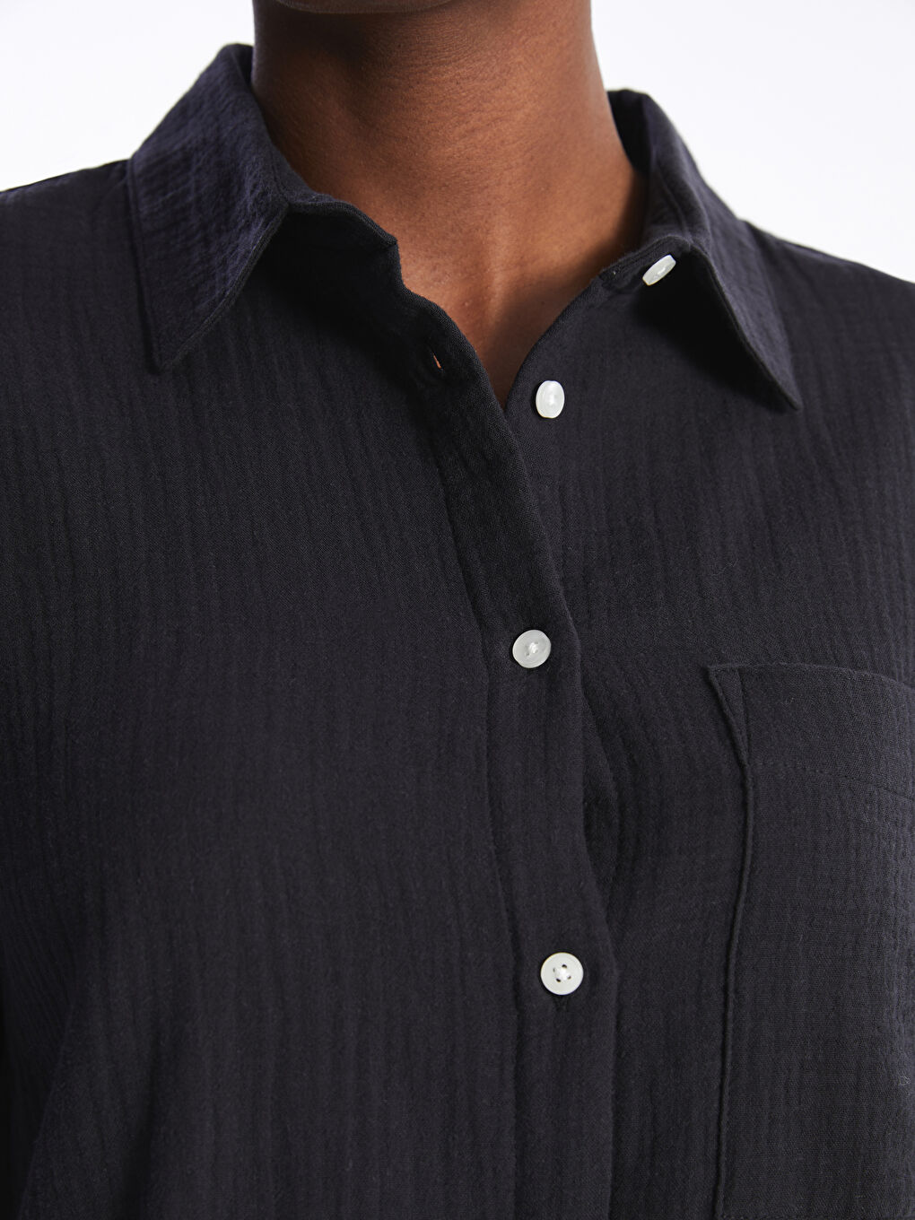 LCW Vision Plain Long Sleeve Oversize Muslin Women's Shirt -S42109Z8-CVL