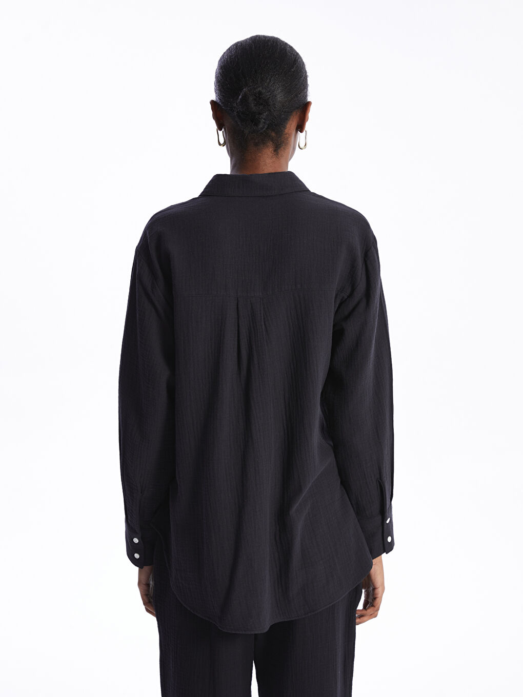 LCW Vision Plain Long Sleeve Oversize Muslin Women's Shirt -S42109Z8-CVL