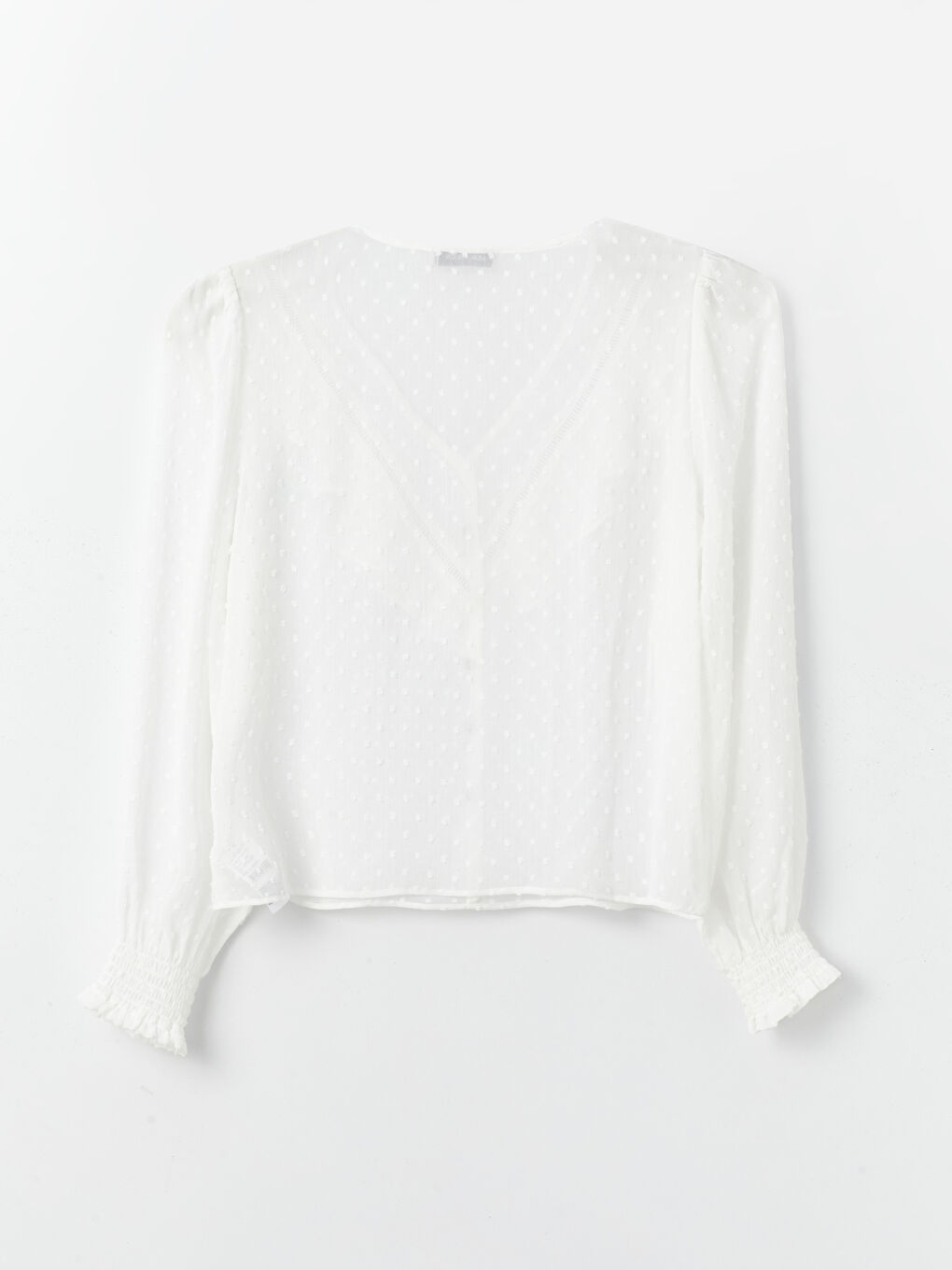 V Neck Embroidered Long Sleeve Women's Blouse-7