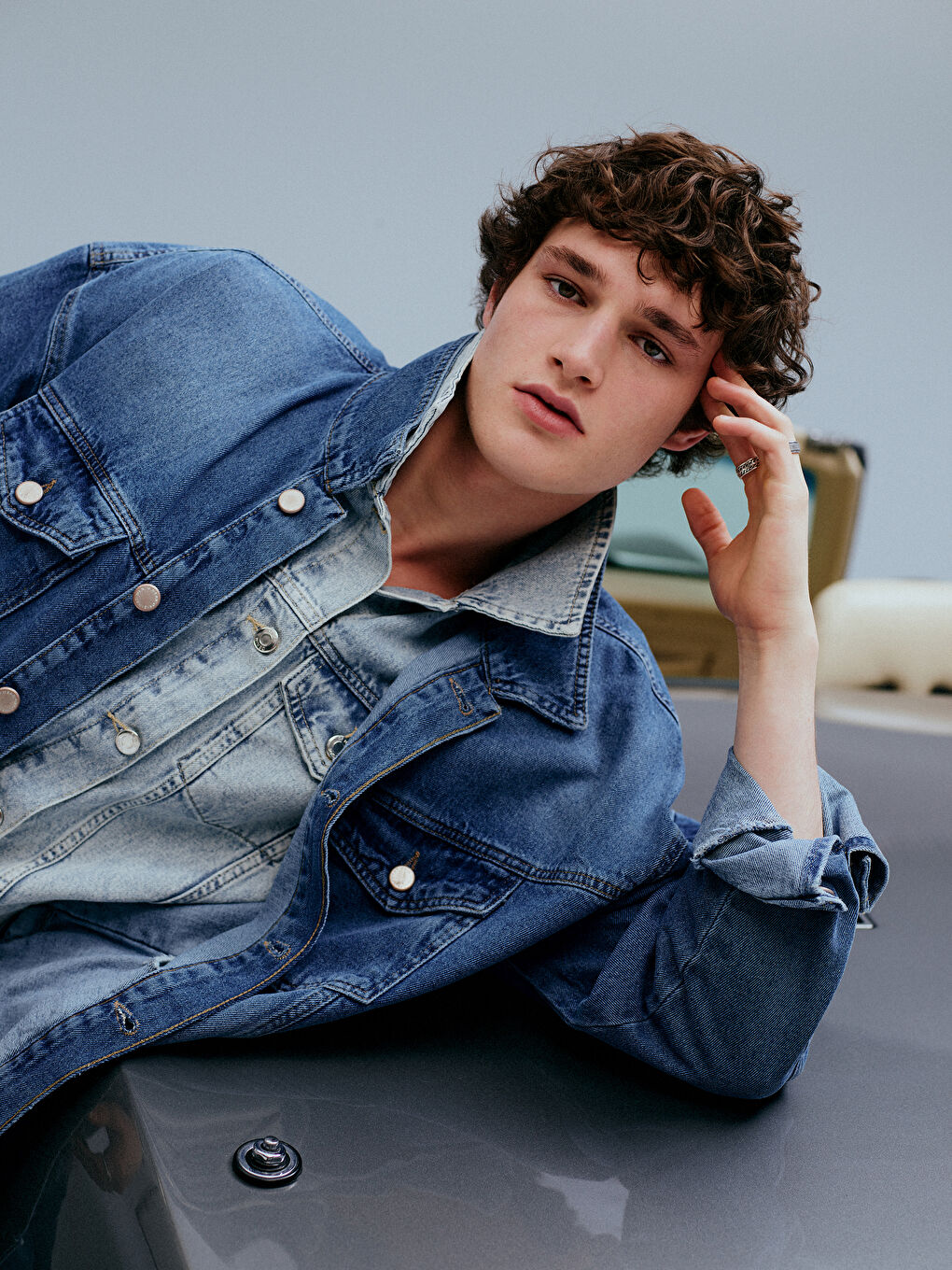 Casual Fit Men's Jean Jacket -S42122Z8-H45