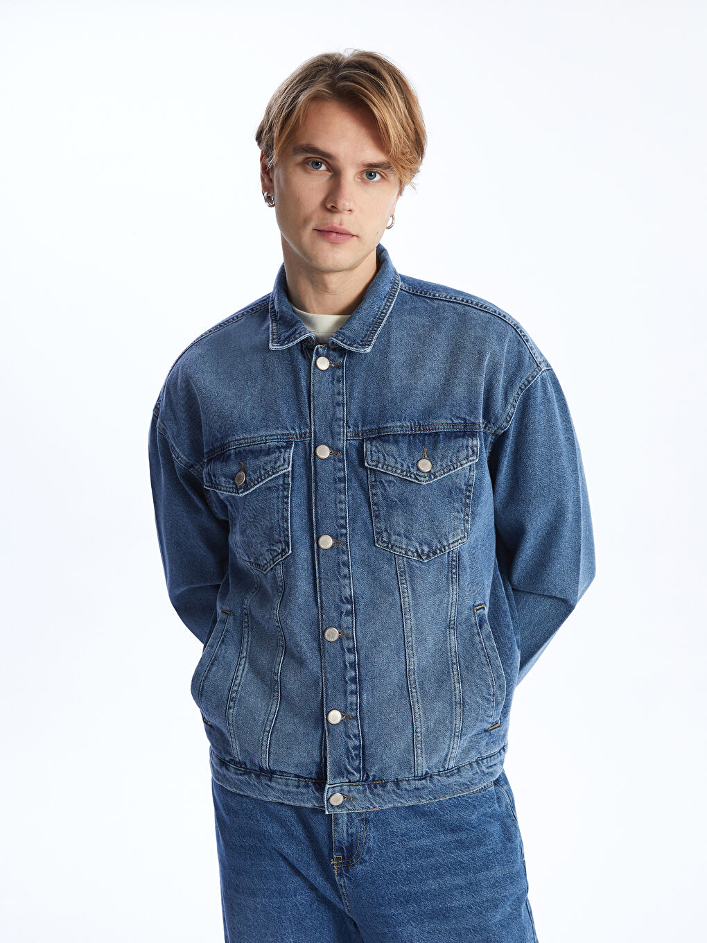 Casual Fit Men's Jean Jacket -S42122Z8-H45