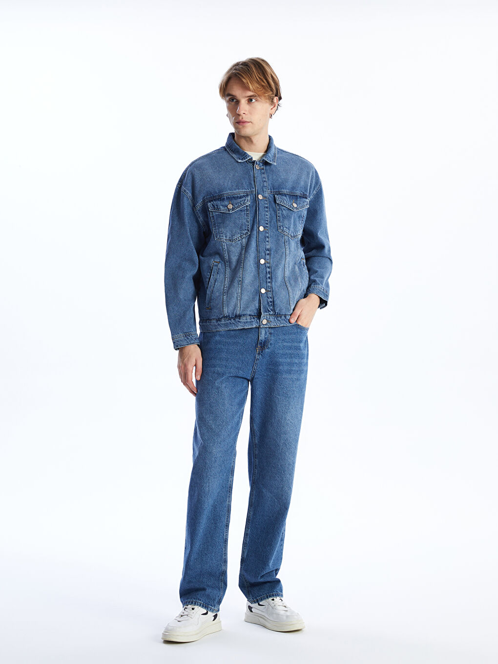 Casual Fit Men's Jean Jacket -S42122Z8-H45