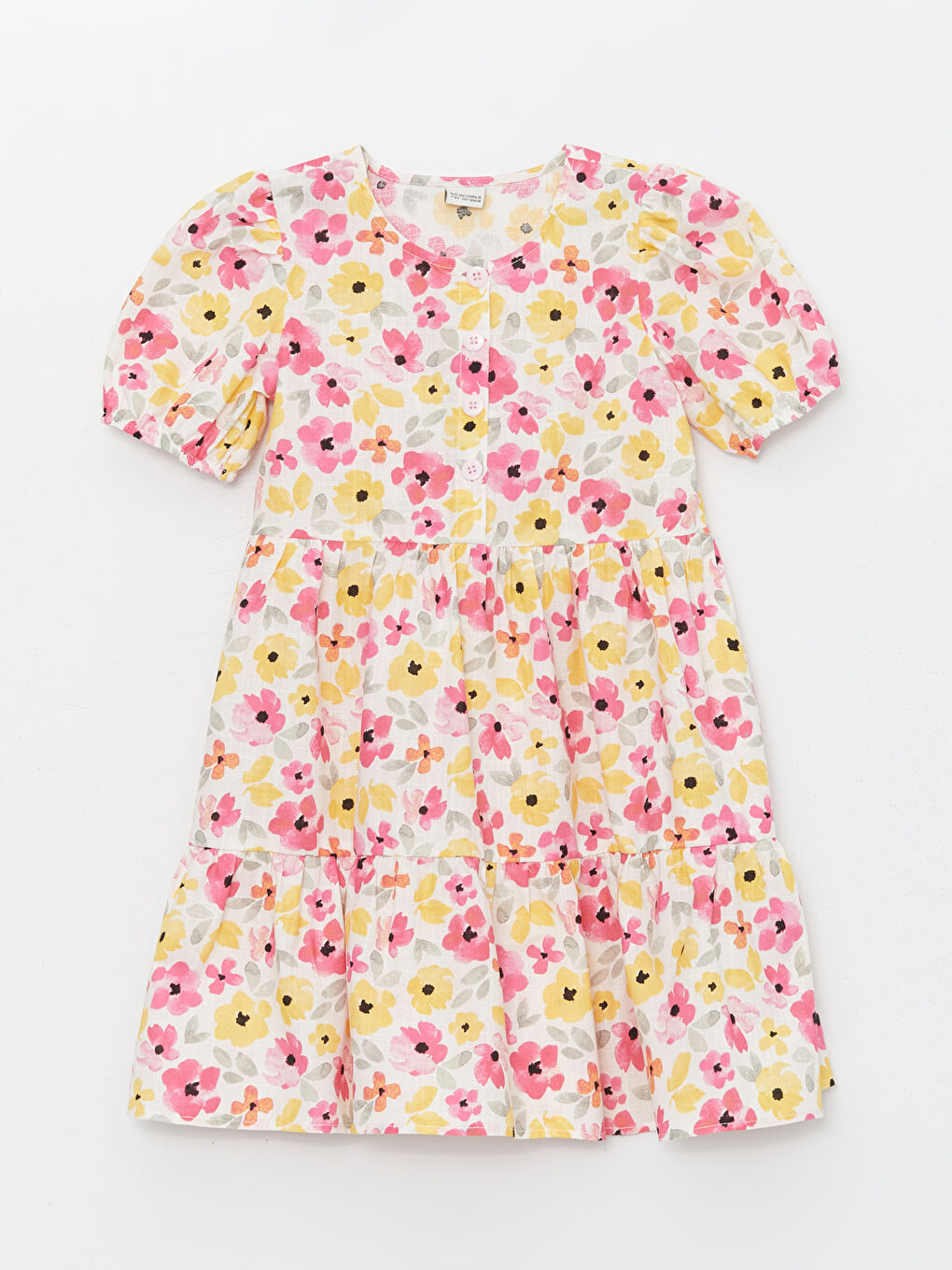 LCW Kids Crew Neck Floral Girls' Dress -S42137Z4-LRA