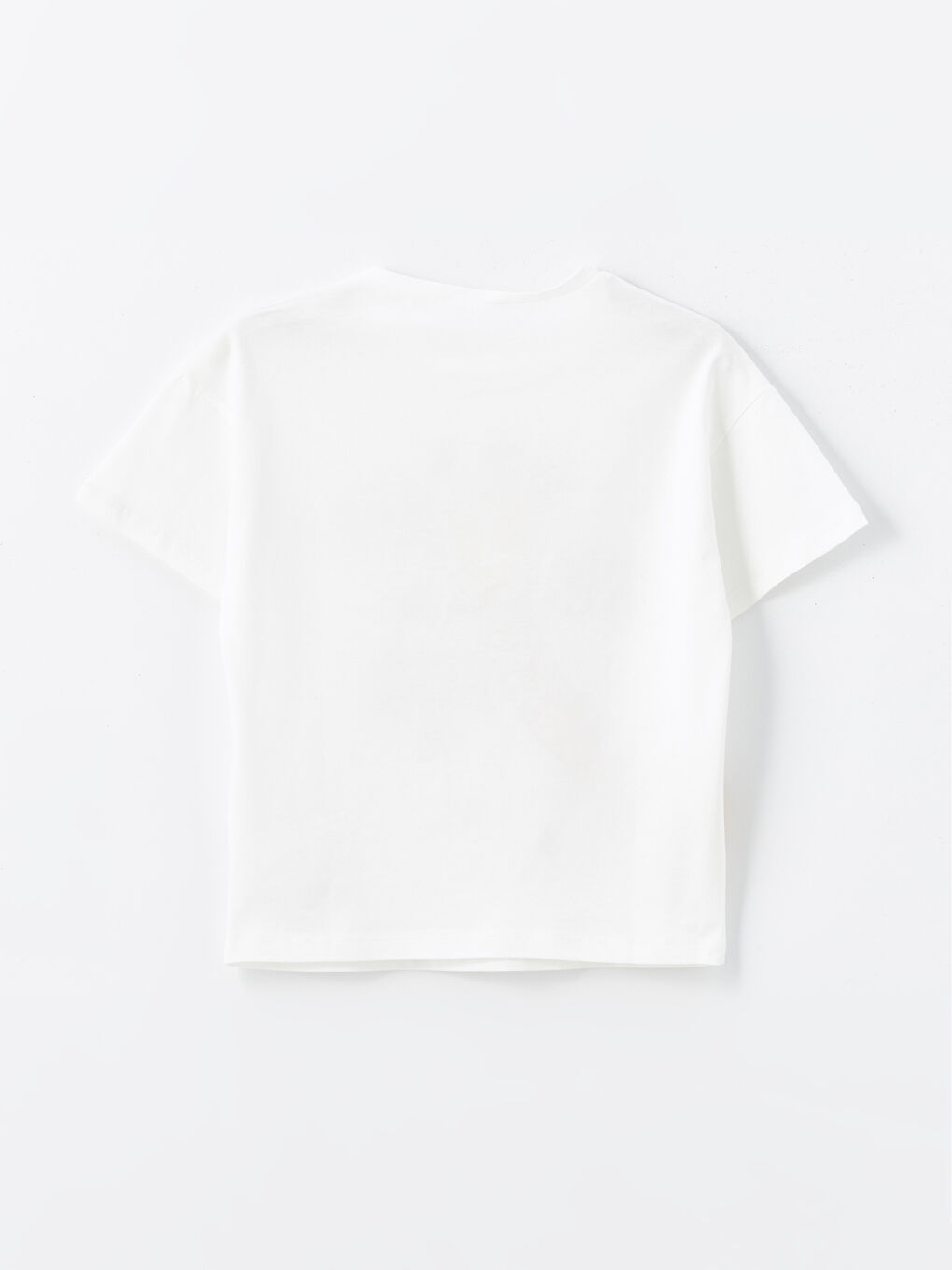 Ekru Bisiklet Yaka Baskılı Kız Çocuk Pijama Üst-1