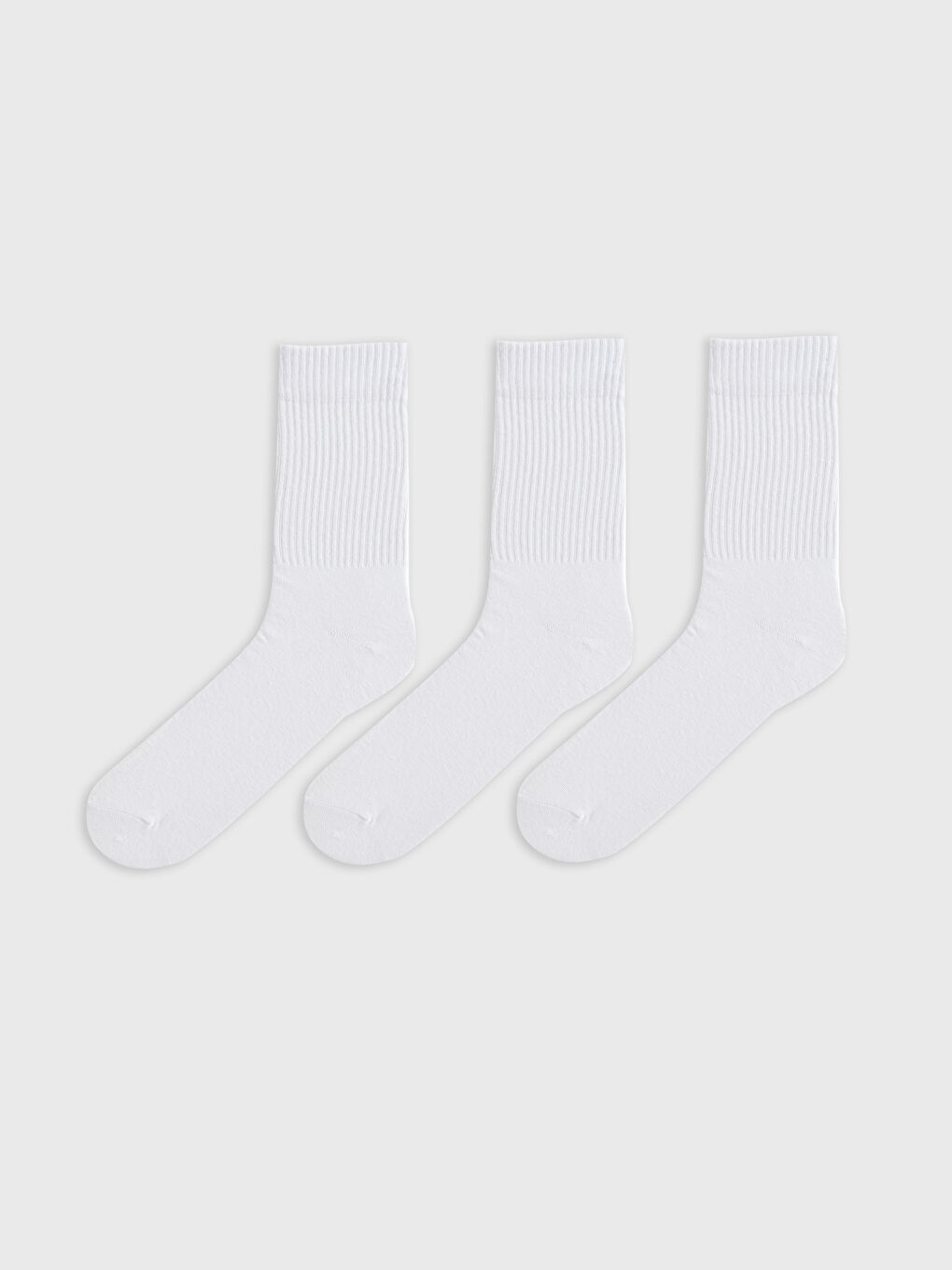 LCW ACCESSORIES Beyaz Düz Erkek Soket Çorap 3'lü