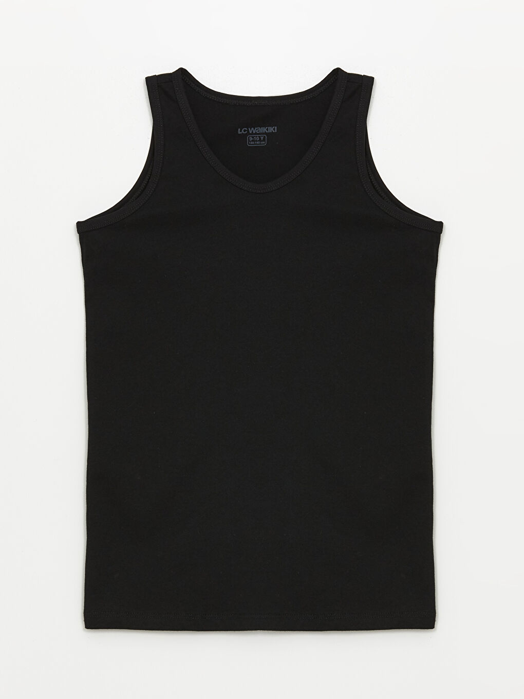 Siyah Bisiklet Yaka Erkek Çocuk Atlet