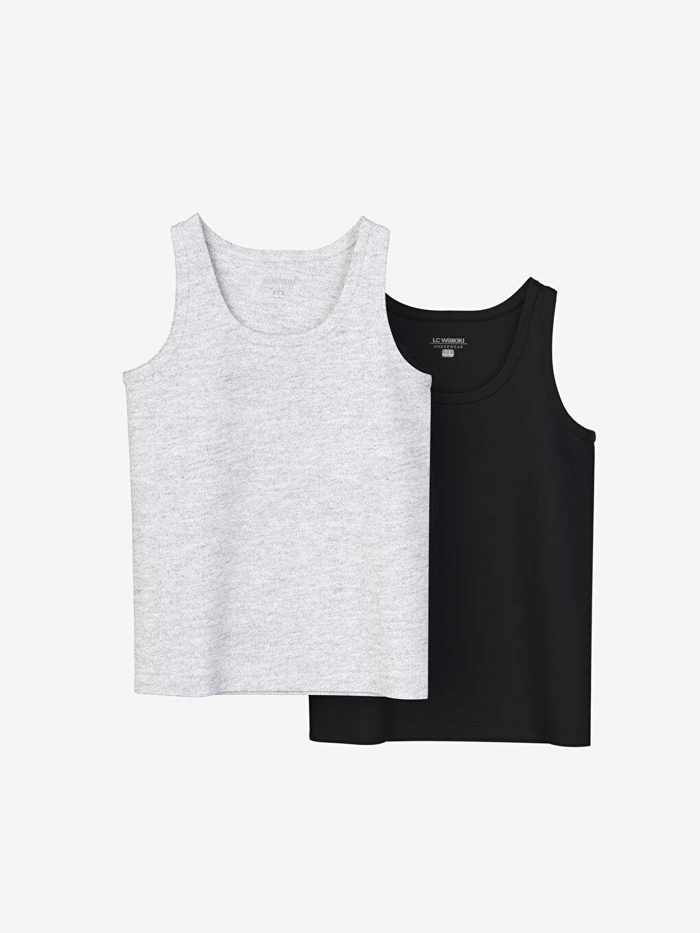 Siyah Bisiklet Yaka Basic Erkek Çocuk Atlet 2'li