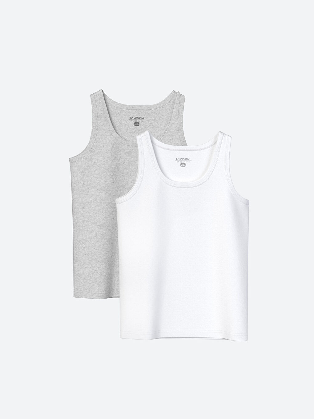 Beyaz Bisiklet Yaka Basic Erkek Çocuk Atlet 2'li