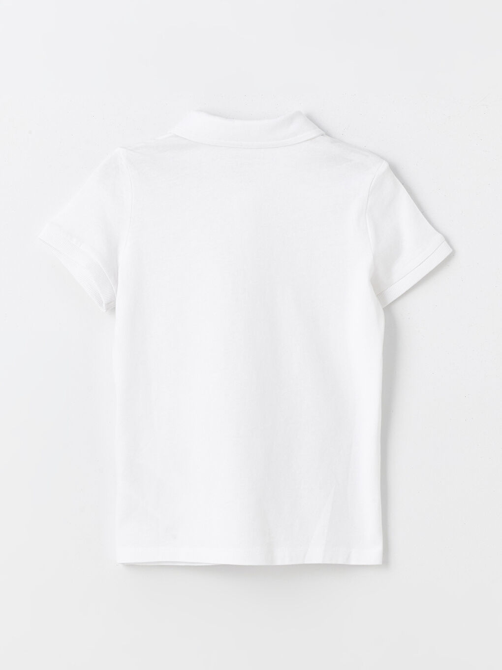 Polo Neck Basic Short Sleeve Girls' T-Shirt-1