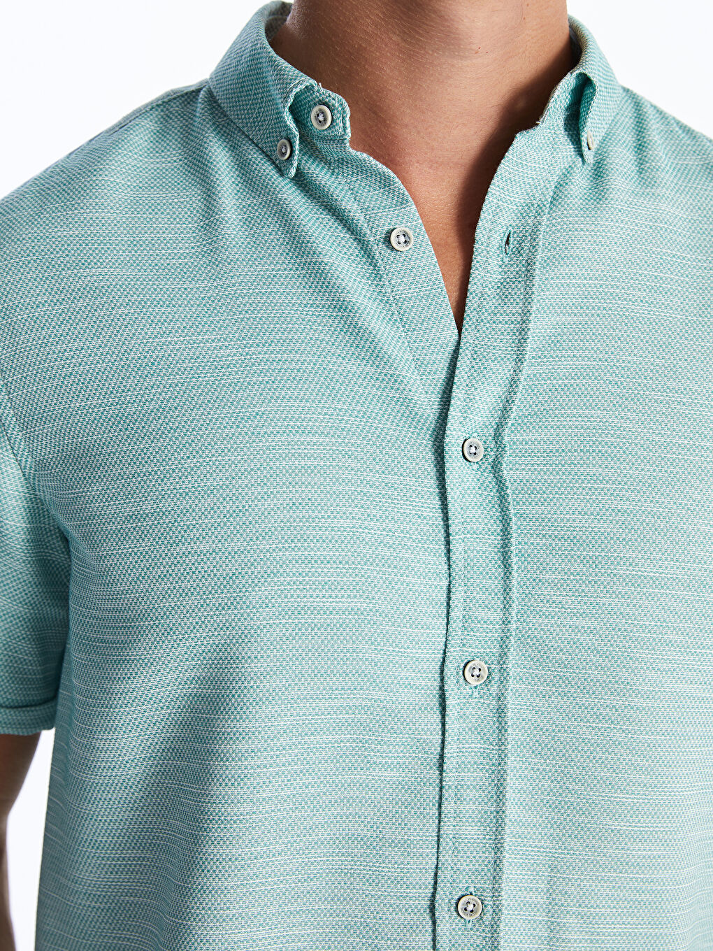 Chemise Dobby à Manches Courtes Svelte pour Hommes-3