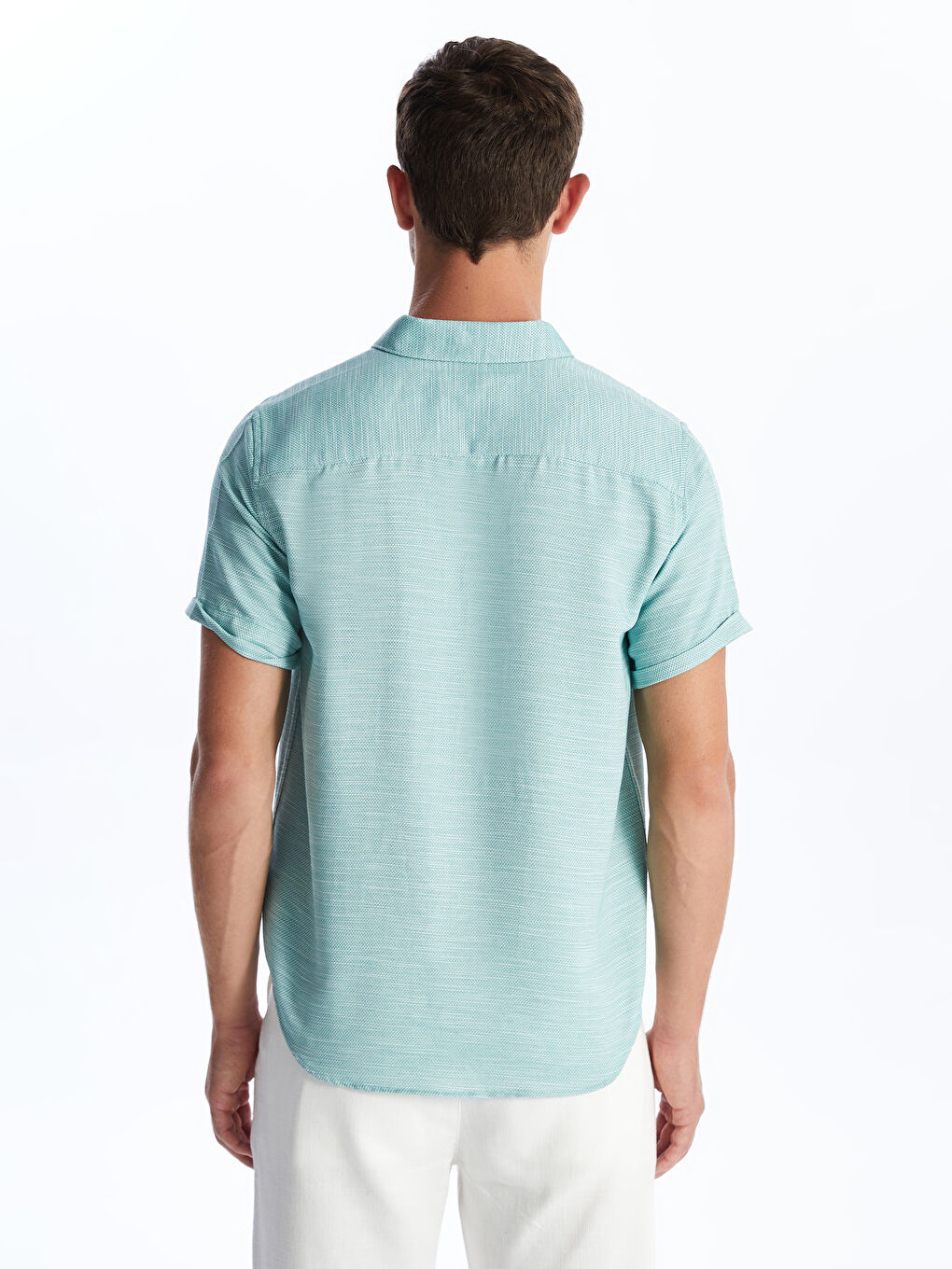 Chemise Dobby à Manches Courtes Svelte pour Hommes-4