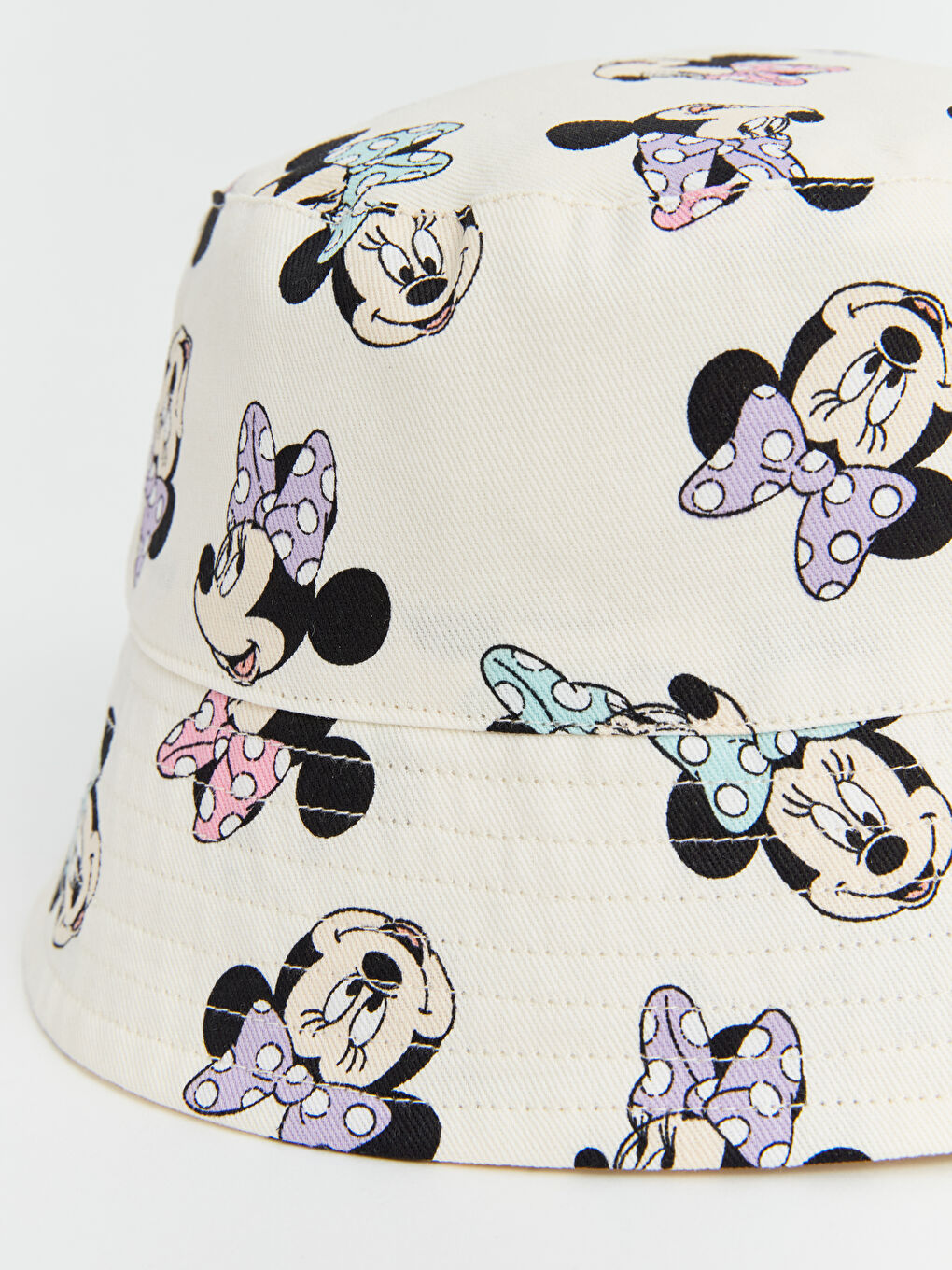 LCW baby Ekru Baskılı Minnie Mouse Baskılı Kız Bebek Bucket Şapka - 3